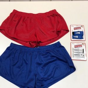 Soffe cheer shorts with sleeve scrunches